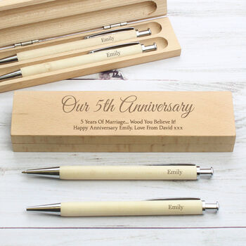 Personalised Message Wooden Pen And Pencil Box Set, 6 of 10