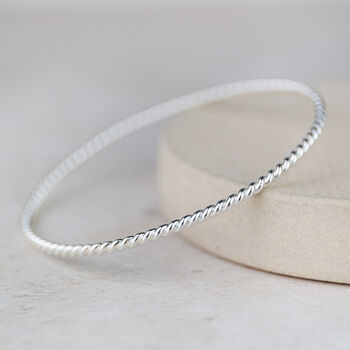 Sterling Silver Twist Bangle, 3 of 4