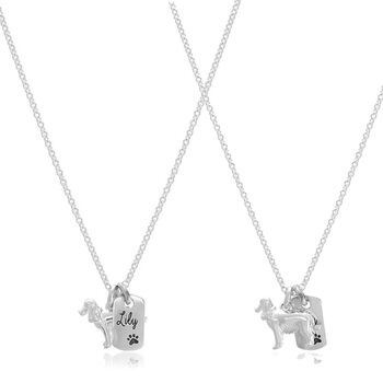 English Cocker Spaniel Personalised Silver Necklace, 5 of 9