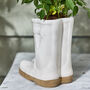 Personalised Braidley White Welly Boots Planter, thumbnail 5 of 9