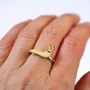 Slug Ring In Silver Or Gold And Black Diamonds, thumbnail 6 of 11