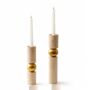 Travertine And Brass Sculptural Candle Holder Set Of Two, thumbnail 5 of 6