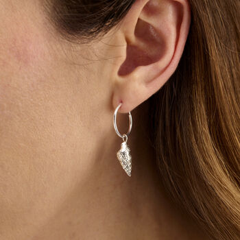 Spiral Shell Hoop Earrings, 2 of 4