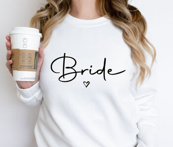 Personalised Bride Sweatshirt, Name On Back, 6 of 7