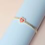 Red Enamel Heart Evil Eye Bracelet, thumbnail 2 of 5
