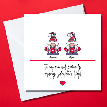 Personalised Gnome Couple Valentine's Day Card, 2 of 3