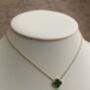Gold Plated Green Single Clover Necklace, thumbnail 2 of 7