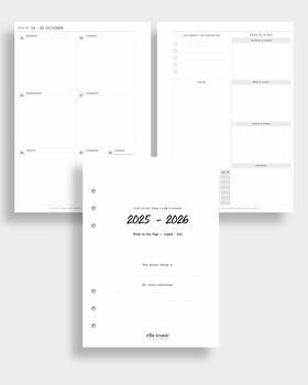 Mid Year 2025 2026 A5 Life Planner Inserts • Week On One Page, 3 of 9