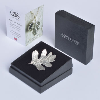 Hawthorn Leaf Pewter Brooch, Jewellery Gifts For Her, 3 of 7
