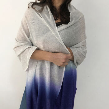 Fair Trade Gift Wrapped Dipdye Ombre Soft Wool Scarf, 4 of 9