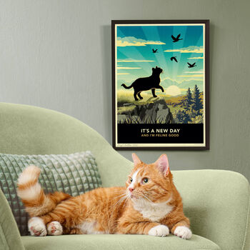 Limited Edition Cat Lovers Gift Print ‘Feline Good’, 2 of 10