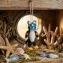 Handmade Felt Snorkelling Cat Hanging Decoration, thumbnail 4 of 4
