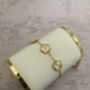 Gold Five Leaf Clover Charm Bracelet, thumbnail 4 of 6