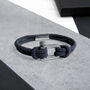Personalised Men's Shackle And Grey Rope Bracelet, thumbnail 2 of 8