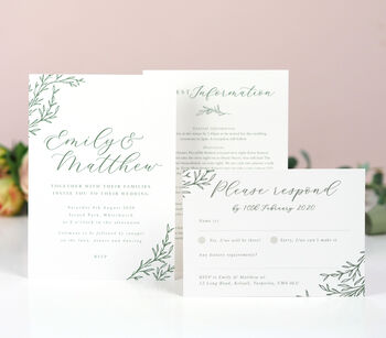 Delicate Foliage Wedding Invitations, 5 of 5