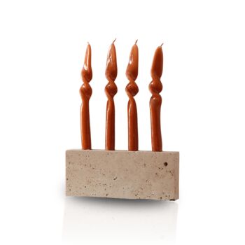 Travertine Block Candle Holder – Four Tapers, 2 of 2