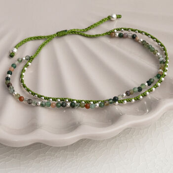 Sterling Silver Double Gemstone Friendship Bracelet, 10 of 11