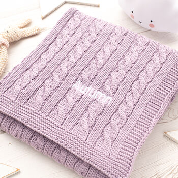 Luxury Baby Girl Purple And Grey Knitted Gift Box, 2 of 12
