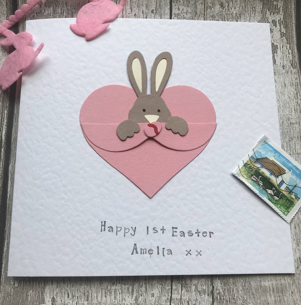 Personalised 1st Easter Heart Card