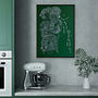 'Nourish' Green Kitchen Papercut Wall Art, thumbnail 1 of 8