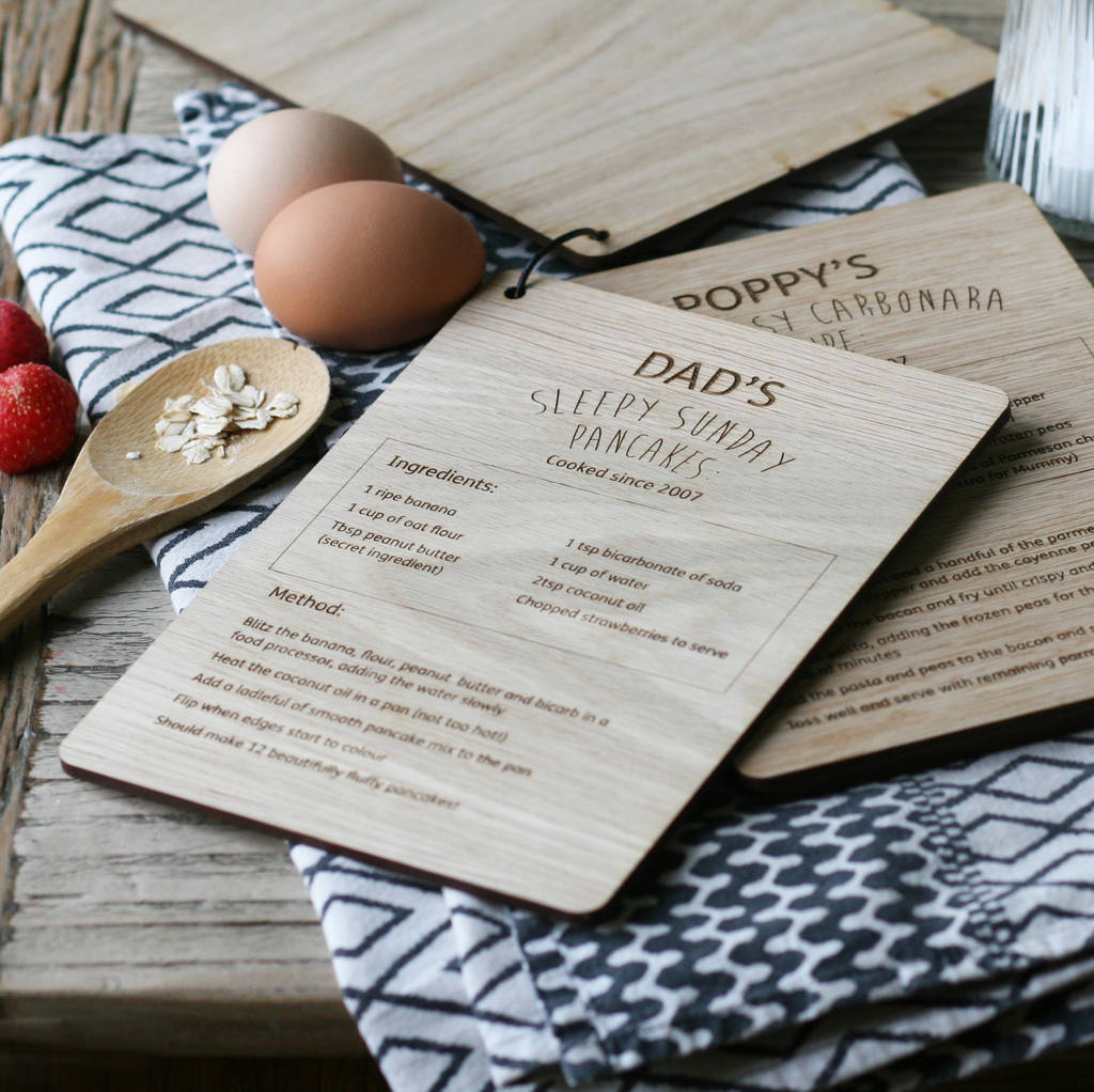 keepsake wooden recipe cards by modo creative