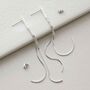 Sterling Silver Double Snake Chain Earrings, thumbnail 1 of 4