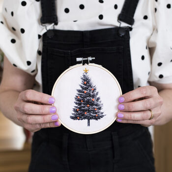 Christmas Tree Embroidery Hoop Kit, 6 of 9