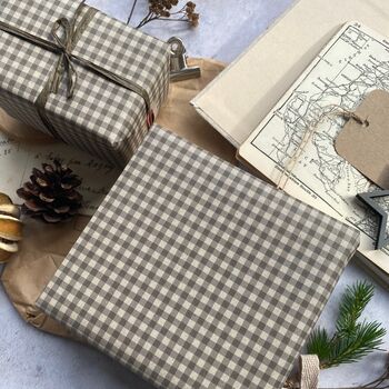 Gingham Paper Fibre Wrapping Paper, 9 of 12