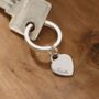 Personalised Silver Name Tiny Heart Tag Keyring, thumbnail 1 of 7