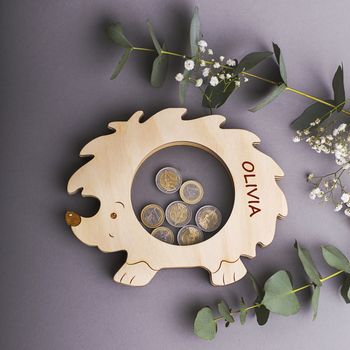 Hedgehog Personalised Children's Money Box, 4 of 8