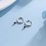 Extra Tiny Black Dotted Droplet Cz Huggie Hoop Earrings, thumbnail 6 of 12
