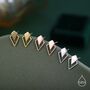 Sterling Silver Art Deco Inspired Small Rhombus Stud Earrings, thumbnail 5 of 11