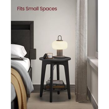 Small Round Table Side Table With Lower Shelf, 3 of 12