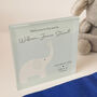 Personalised Blue Elephant Baby Acrylic Block Keepsake, thumbnail 1 of 6