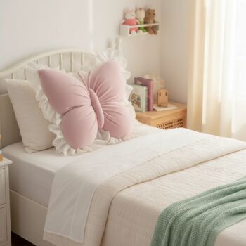 Velvet And Lace Butterfly Cushion, 7 of 10