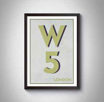W5 Hammersmith London Postcode Typography Print, 5 of 9