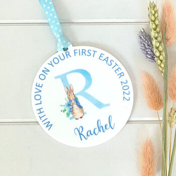 Personalised Watercolor Peter Rabbit Easter Decoration, 2 of 2