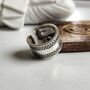 Adjustable Wide Thick Cigar Band 925 Silver Cuff Ring, thumbnail 4 of 6