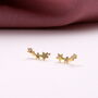 Sterling Silver Four Stars Ear Studs, thumbnail 2 of 5