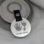 Personalised Hand And Footprint Disc Steel Keyring, thumbnail 2 of 4