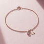 Birthstone And Initial Moon Charm Bracelet, thumbnail 4 of 8