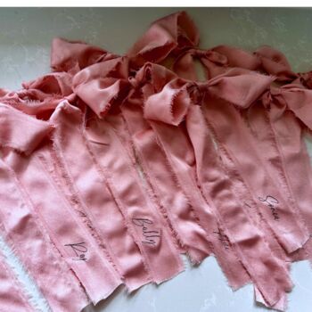 Christmas Silk Ribbon Bow Place Name, 30 Colours, 3 of 7