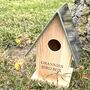 Personalised Wooden Bird House With Metal Roof, thumbnail 1 of 4