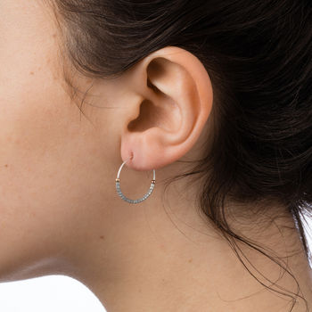 Medium Fair Trade And Neon Delica Beads Hoop Earrings, 10 of 12