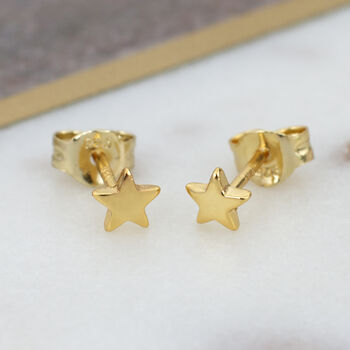 Sterling Silver Or Gold Plated Tiny Star Stud Earrings, 5 of 11