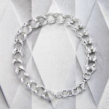 Graduated Sterling Silver Wide Link Necklace, 7 of 10