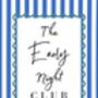 A4 Modern, Art Print, The Early Night Club Blue Stripes, thumbnail 5 of 5