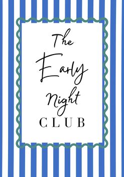 A4 Modern, Art Print, The Early Night Club Blue Stripes, 5 of 5