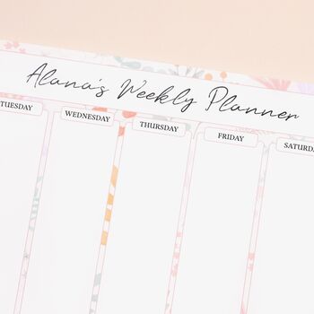 Personalised Floral Weekly Wipeable Acrylic Wall Planner, 2 of 3