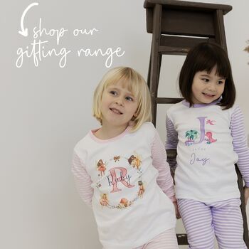Boys Personalised Blue Stripe Dinosaur Pyjamas, 4 of 9